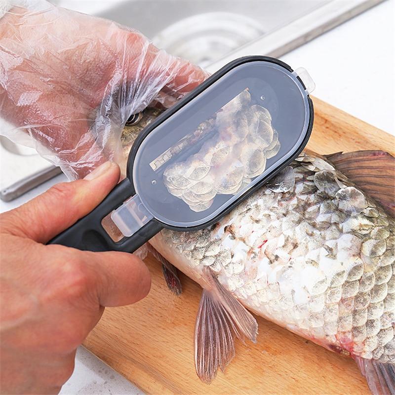 2 in 1 Plastic Fishing Scale Brush Built-in Fish cutter - Etrendpro